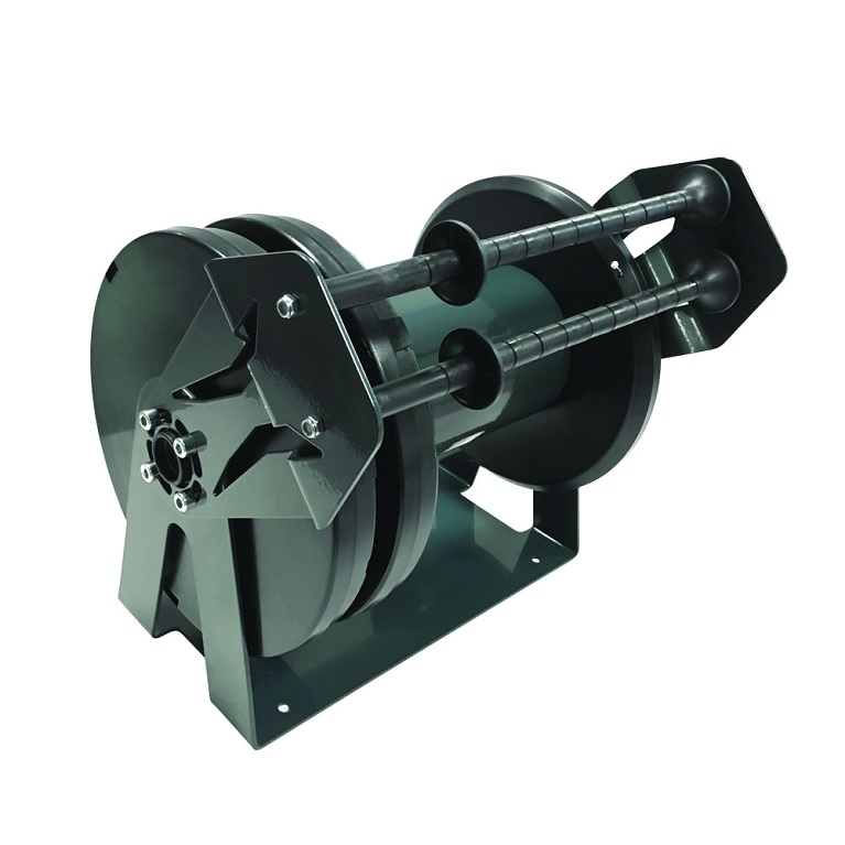 Painted steel and nylon self-retracting hose reel