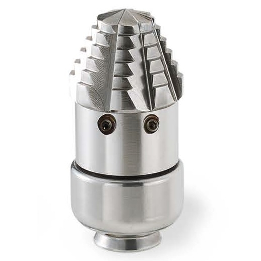 Drilling head rotating nozzles